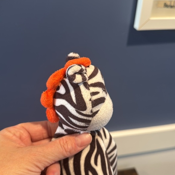 Carter's OS Zebra Lovey Security Blanket Rattle Brown White Satin Plush - Picture 5 of 8